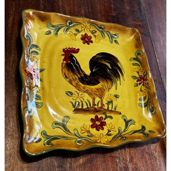 Maxcera Other - Maxcera "Honey Rooster" 11.5" Serving Platter Hand Painted Excellent Chip Free